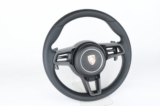 Made to order Lwerks Porsche 991.2/997/987/981 Full Leather/ White Stitch Steering Wheel Conversion/ Pdk
