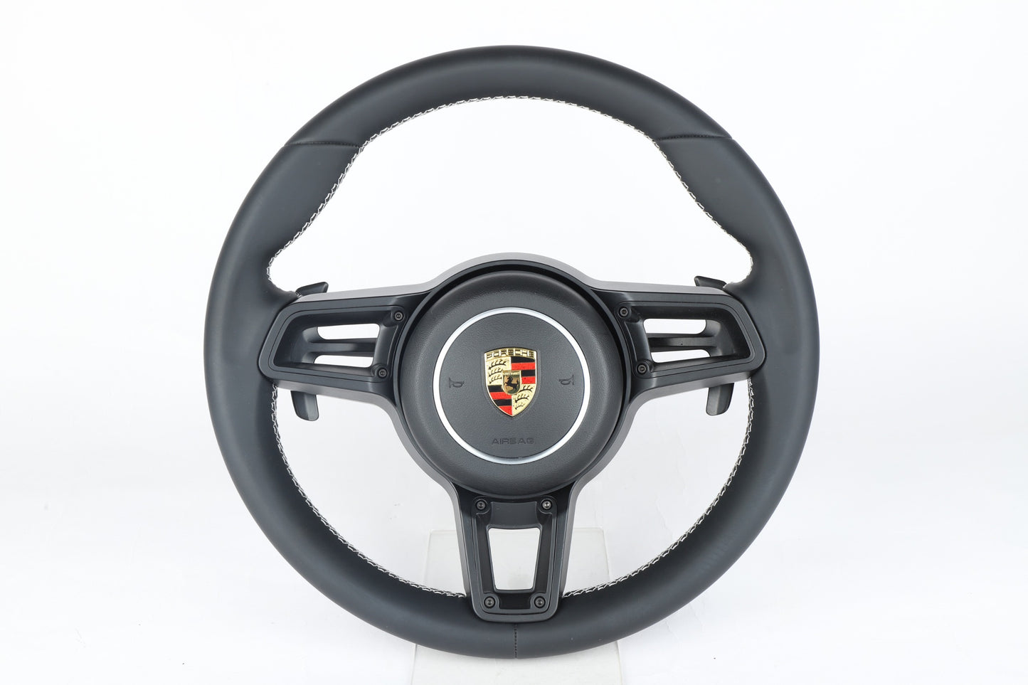 Made to order Lwerks Porsche 991.2/997/987/981 Full Leather/ White Stitch Steering Wheel Conversion/ Pdk