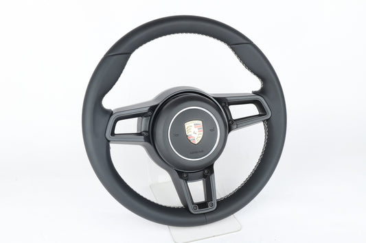 Made to Order Lwerks Porsche 991.2/997/987/981/991.1 Full leather/ White Stitch Steering Wheel Conversion/ Manual